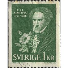 SWEDEN, Carl Jonas Love Almqvist, green 1966, 1Kr