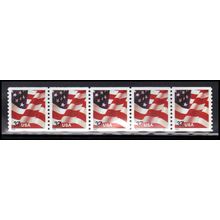 3631 37c U.S. Flag Very Fine MNH Strip of 5 PA4320
