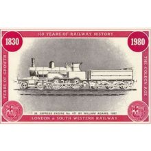 Express Engine 471 William Adams LSWR Train Railway Postcard
