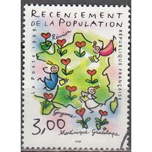 France 1999 Michel 3365 O Cote (2008) 1.00 € Recensement Population Cachet rond