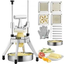 Commercial Vegetable Fruit Chopper, Stainless Steel French Fry Cutter with 4...