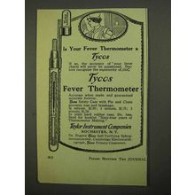 1918 Taylor Instrument Tycos Fever Thermometer Ad