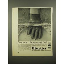 1964 Bluettes Gloves Ad - Come On In The Hot Water's Fine
