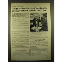 1966 Western Union PICS Computers Ad - Nationwide Computer Network