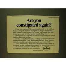 1979 Serutan Laxative Ad - Are You Constipated Again