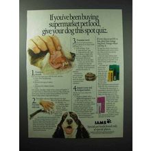1988 Iams Dog Food Ad - Give Your Dog This Spot Quiz
