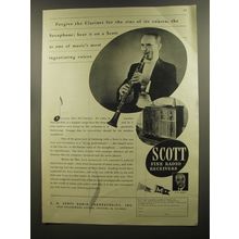 1944 Scott Radios Ad - Forgive the clarinet for the sins of its cousin