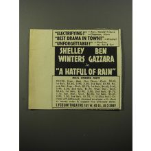 1956 A Hatful of Rain Play Ad - Electrifying!