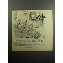 1957 Bigelow Carpets Advertisement - cartoon by Frank Owen