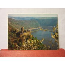 BURG KATZ, ST GOARSHAUSEN, GERMANY used postcard 1990 pm #