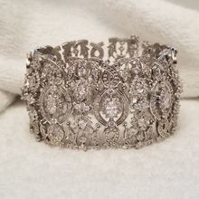 Silver Tone Rhinestone Bridal Bracelet