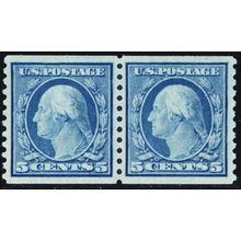 496, Mint XF/Superb NH 5¢ Coil Pair * Stuart Katz