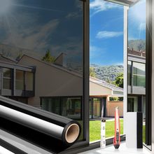 Arthome 35.4 Inch X 15.1 Feet, Black Silver One Way Window Privacy Film Daytime