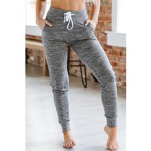 Gray Drawstring Waist Pocketed Joggers
