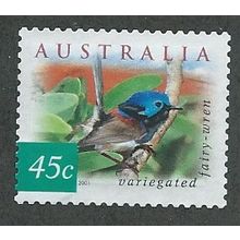 AUS 2001 45c (S/A) 'FLORA AND FAUNA-BIRDS- WREN (P12.5X13)FINE USED (EBID41-362)
