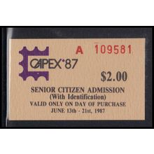 Ticket Senior Citizen Admission CAPEX '87 Box0126