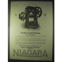 1922 Niagara Double Crank Presses Ad - Cut Your Costs