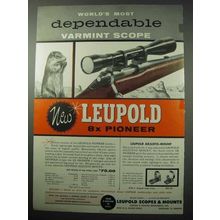 1956 Leupold 8x Pioneer Scope Ad - Dependable Varmint