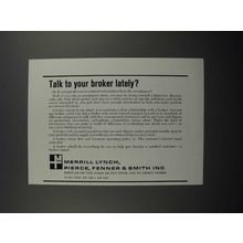 1965 Merrill Lynch Brokers Ad - Talk to Broker Lately?