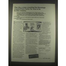 1985 Lands' End Fashion Ad - Counting His Blessings