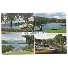 multiview, LAKE WINDERMERE, CUMBRIA. LAKE DISTRICT. used postcard 1966 pm =