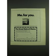 1971 Maine Tourism Advertisement - Me. For you.