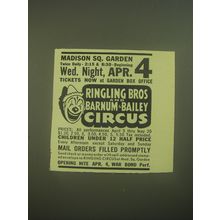 1945 Ringling Bros and Barnum & Bailey Circus Ad - Madison Square Garden