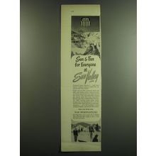 1949 Union Pacific Railroad Ad - Sun & Fun for Everyone at Sun Valley
