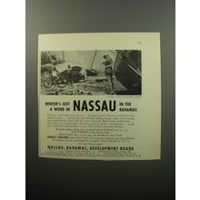 1951 Nassau, Bahamas, Development Board Ad - Winter's just a word in Nassau