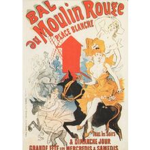 Bal Au Moulin Rouge French Poster Place Blanche Horses Postcard