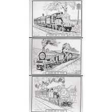 GER Southend Railway 3x Artist Drawing Train Postcard s
