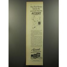 1953 Ac'cent MSG Ad - Fine food stores feature the gourmets' favorite