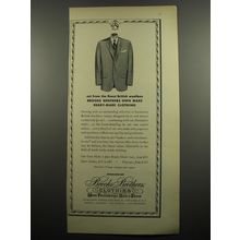 1955 Brooks Brothers Fashion Ad - Cut from the finest British woollens
