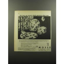 1956 Mosse Linens Ad - Our own, our newest plastic Geranium place mats