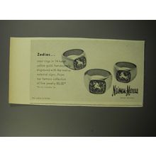 1955 Neiman-Marcus Rings Ad - Zodiac