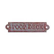 Pack Of 2] Rustic Red Whitewashed Cast Iron Poop Deck Sign 6"