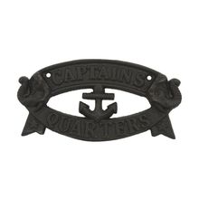 Pack Of 2] Rustic Black Cast Iron Captains Quarters Sign 8""