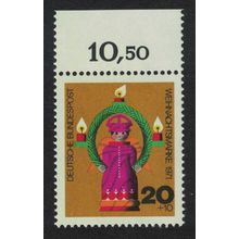 Germany Christmas Inscr 'WEIHNACHTSMARKE' Top Margin 1971 MNH SG#1611