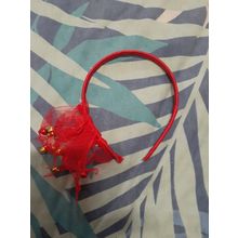 womens christmas red headband moveable ribbons and bells