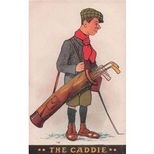 The Sleepy Caddie Golf Golfing Antique Comic Postcard