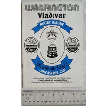 1987 programme Warrington v. Swinton, Lancashire Cup Semi-final