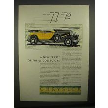 1929 Chrysler 77 Phaeton Car Ad - Thrill Collectors