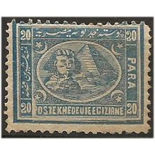 Egypt 1872 SG30 20pa Blue Mounted Mint . .. .