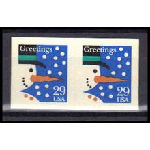2803 29c Snowman Fine MNH BPS Hor Pair Z3498 (4)