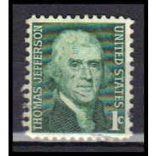 Used 1278 1c Thomas Jefferson Fine KA5944