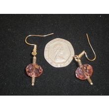 Beautiful unique pink crystal glass earrings