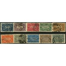 1922/1923 10 different values - fine used (o)