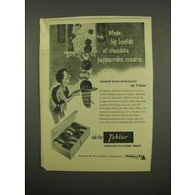 1957 Tobler Chocolate Peppermint Creams Candy Ad
