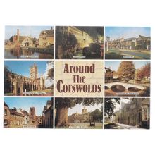 AROUND THE COTSWOLDS used postcard 1985 multiview =