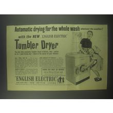 1954 English Electric Tumbler Dryer Ad - Automatic drying for the whole wash